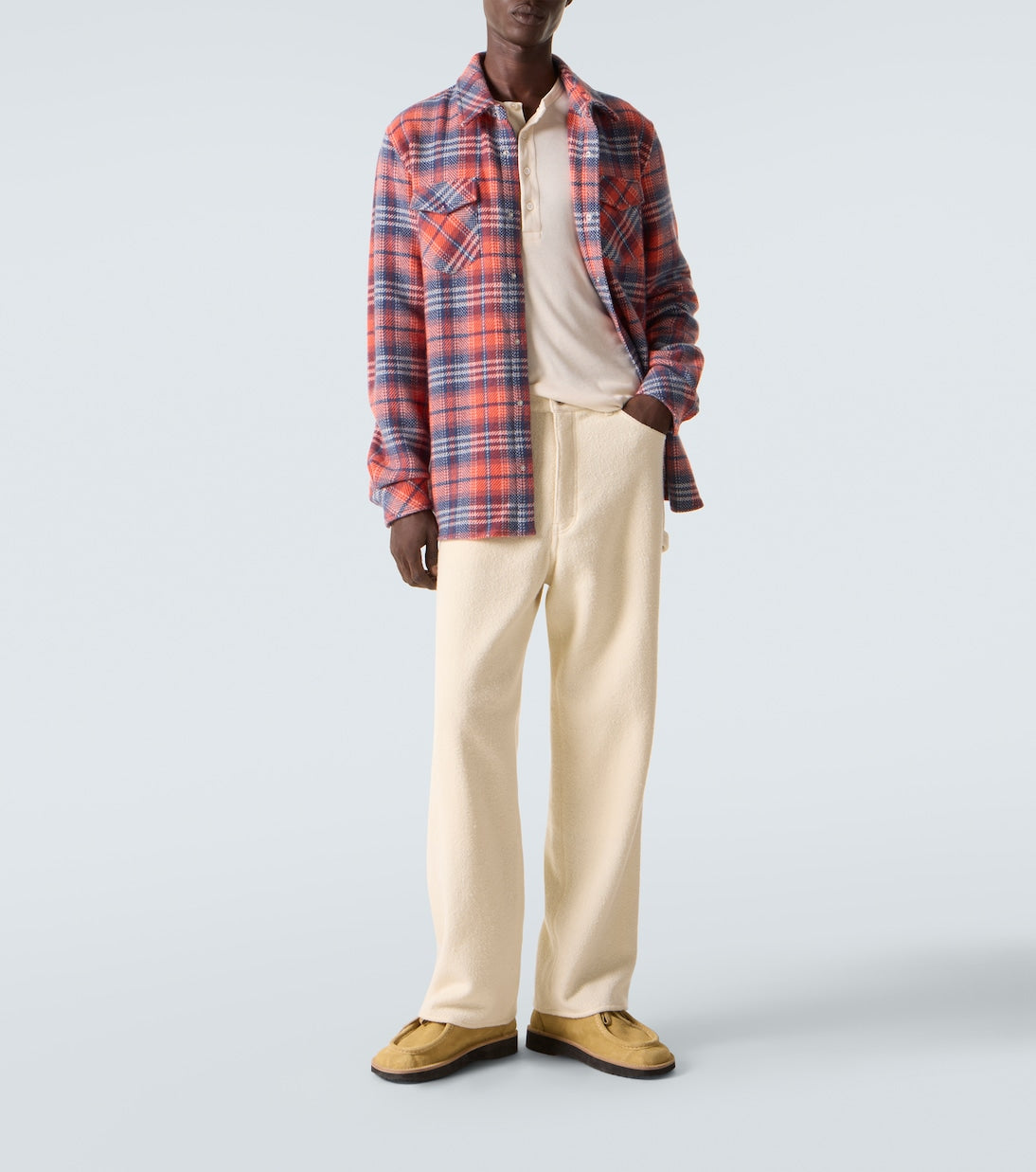 God's True Cashmere - Americana cashmere shirt with amethyst