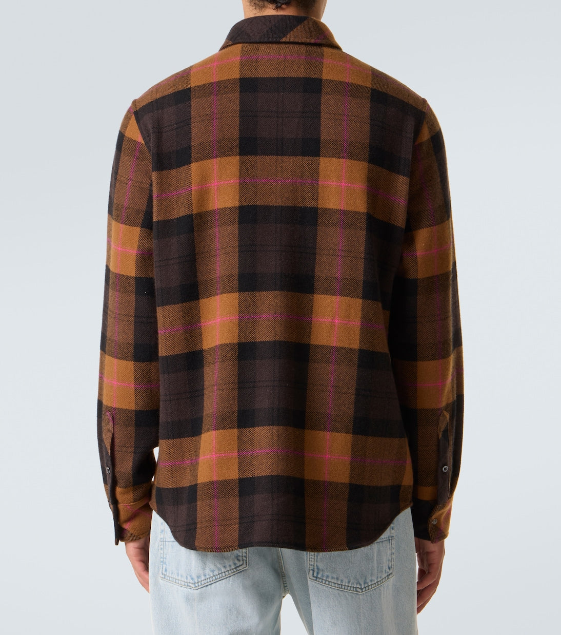 God's True Cashmere - Plaid cashmere shirt with sunstone
