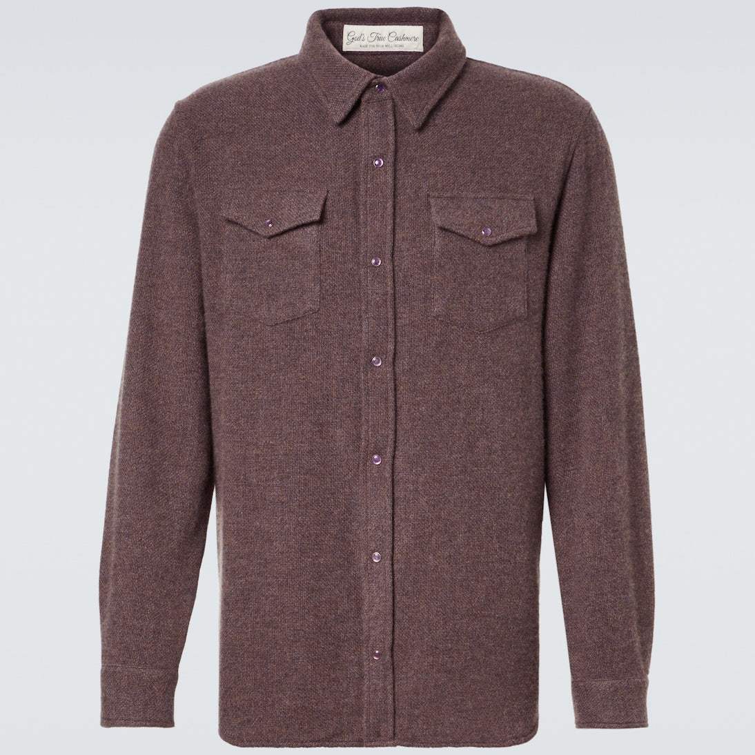 God's True Cashmere - Cashmere shirt with amethyst