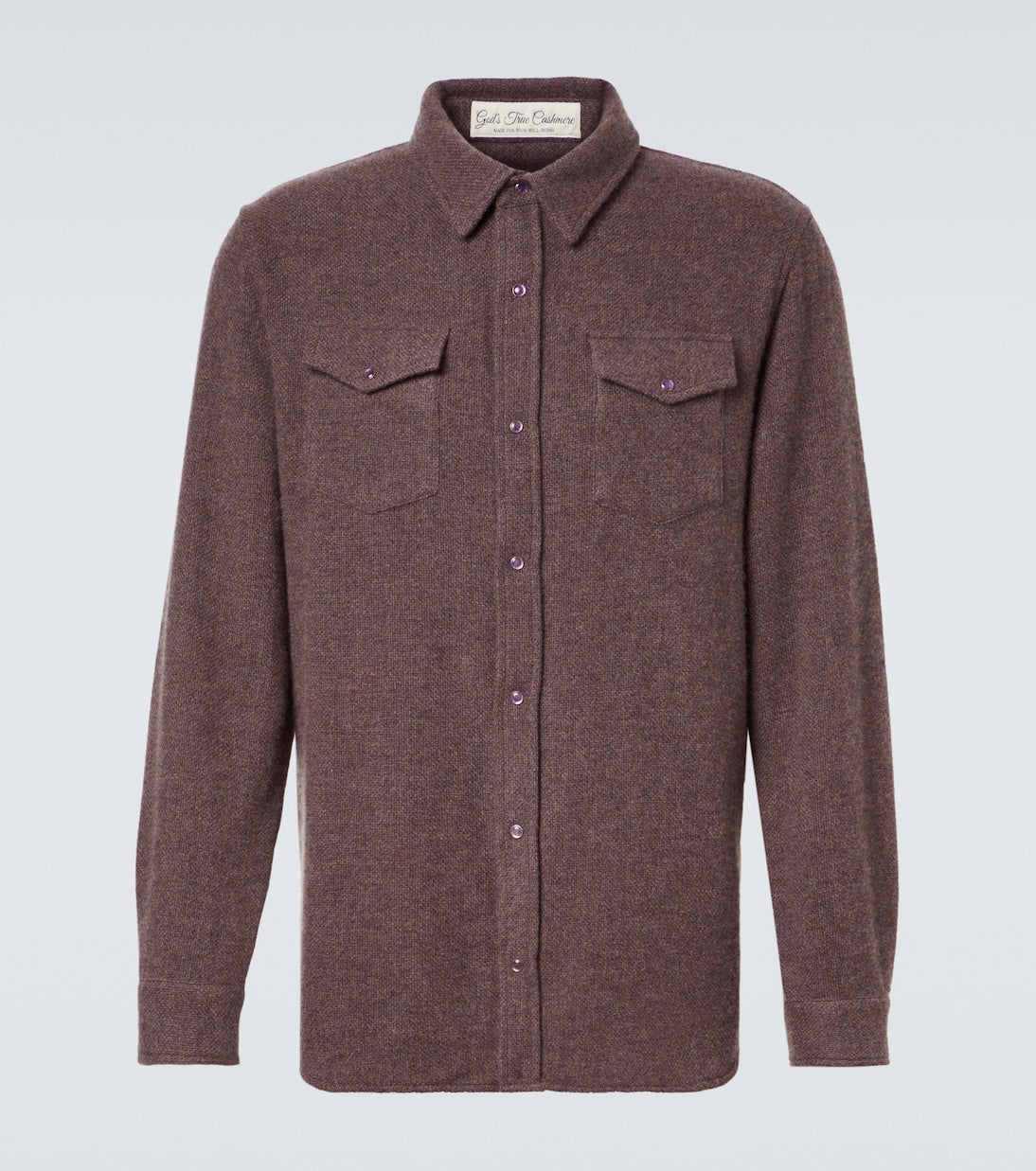 God's True Cashmere - Cashmere shirt with amethyst