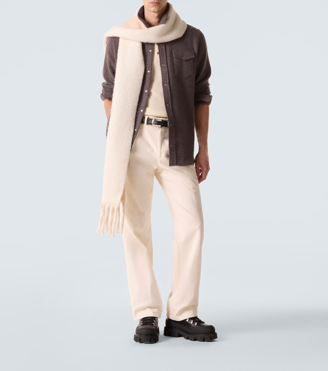 God's True Cashmere - Cashmere shirt with amethyst