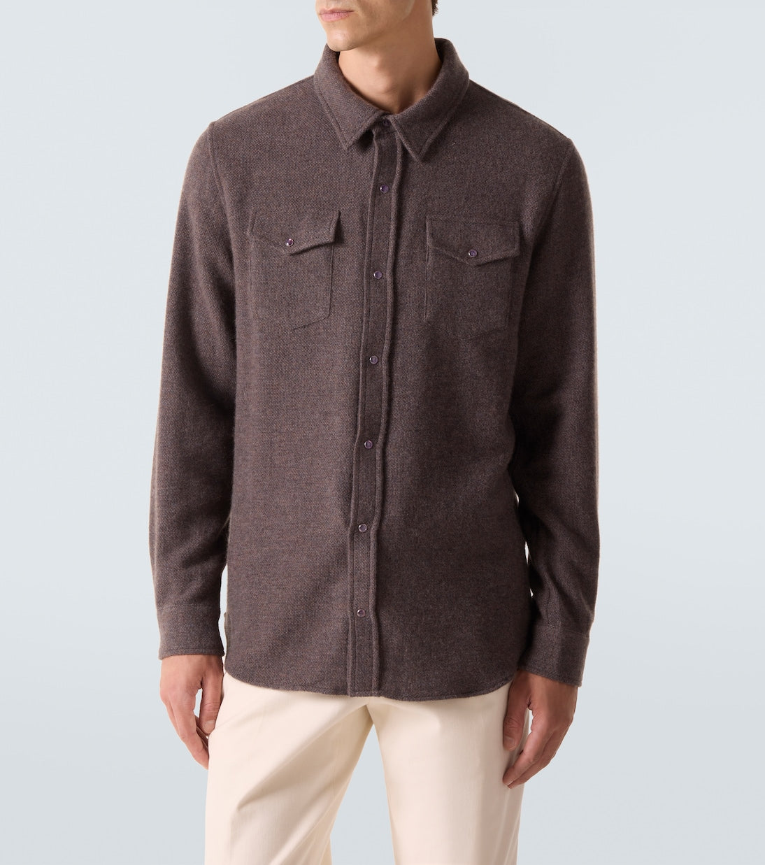 God's True Cashmere - Cashmere shirt with amethyst