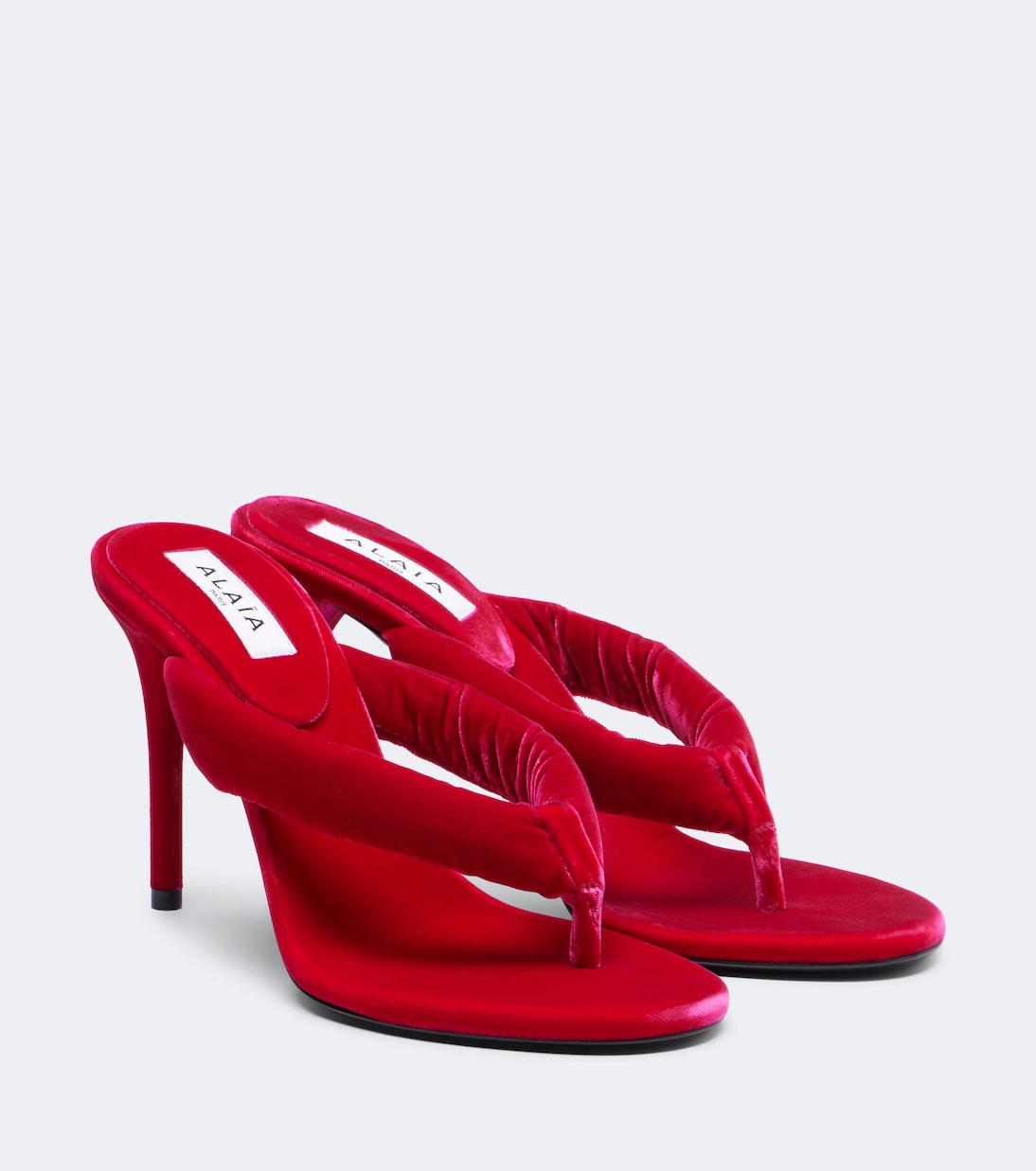 Alaïa - Velvet thong sandals