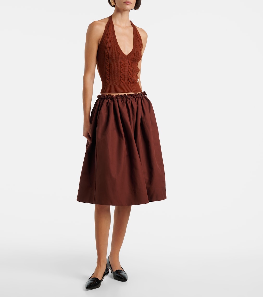 Shushu/Tong - Cable-knit halterneck wool top