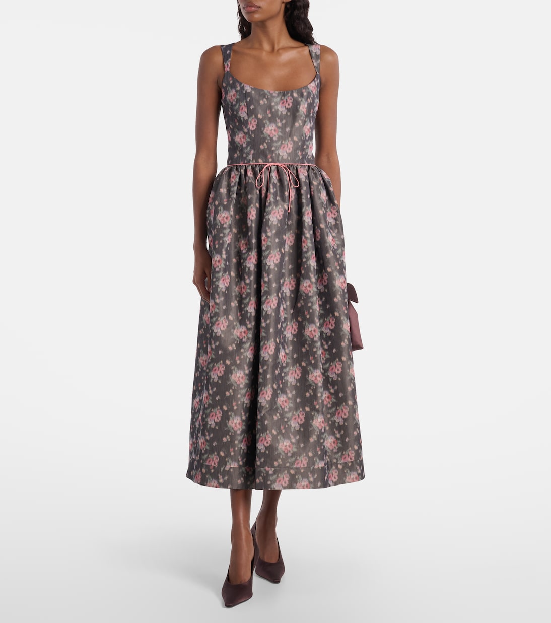 Markarian - Apple floral taffeta corset midi dress