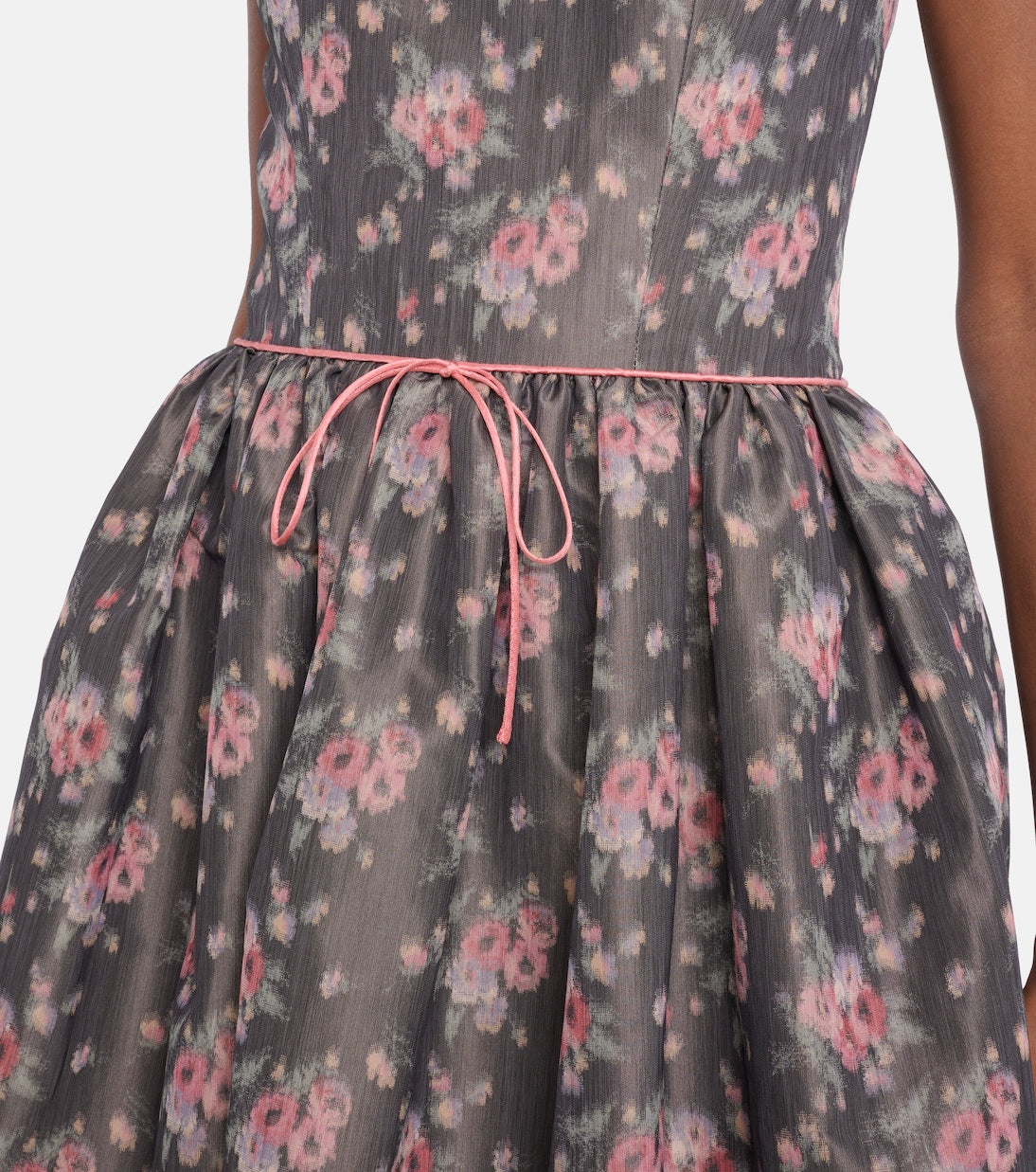 Markarian - Apple floral taffeta corset midi dress
