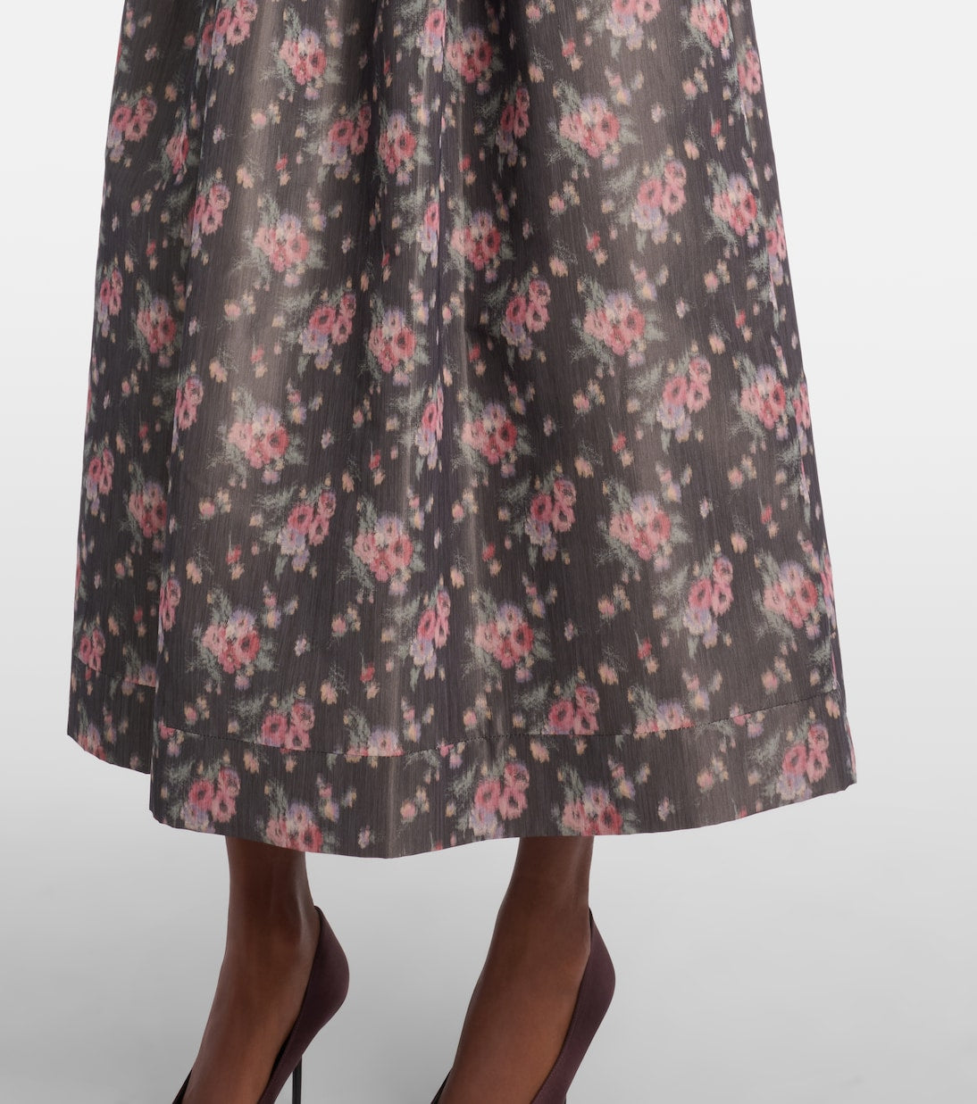 Markarian - Apple floral taffeta corset midi dress