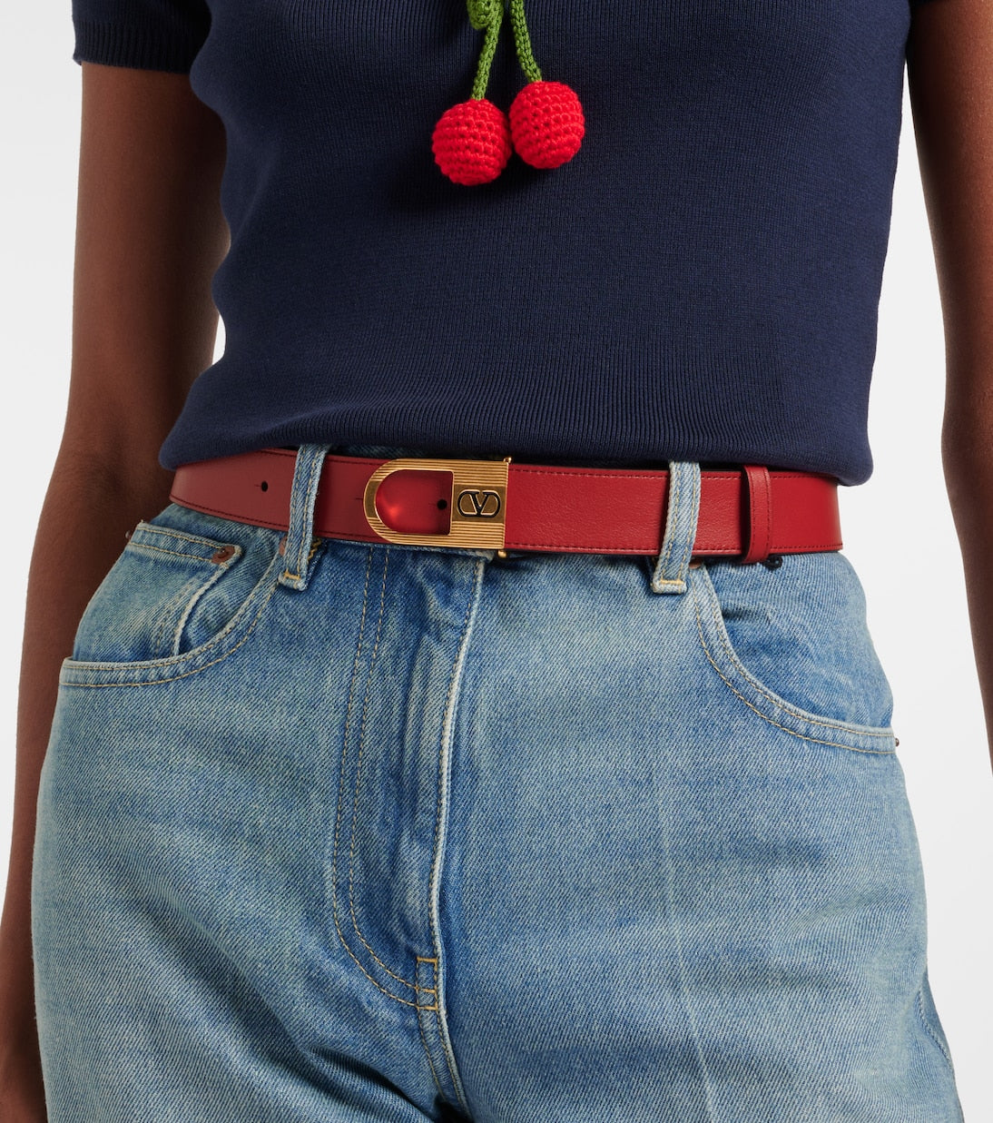 Valentino Garavani - VLogo leather belt