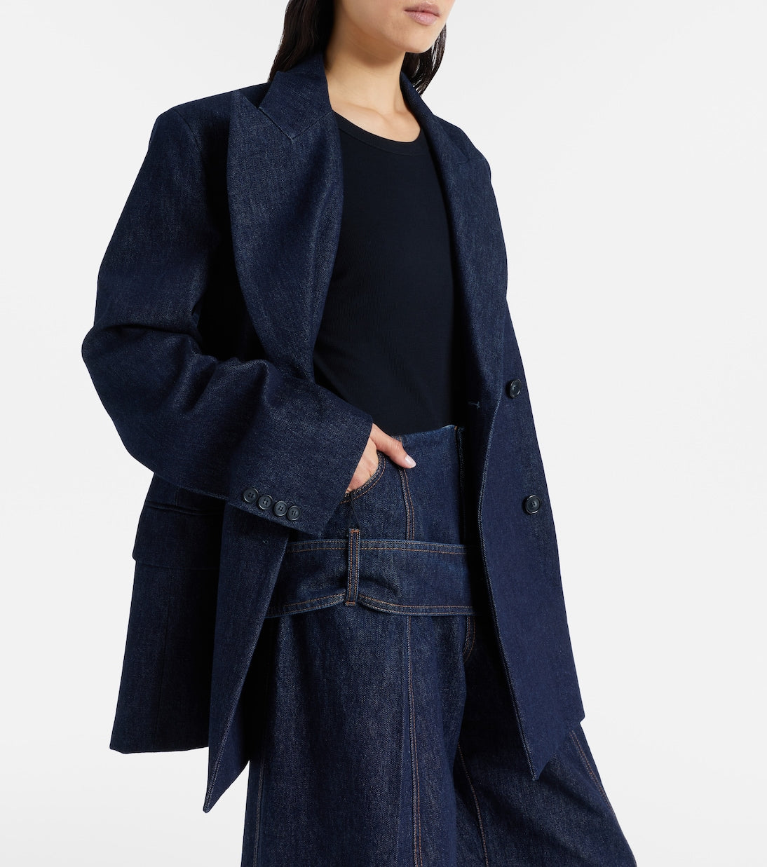 Sportmax - Ancella double-breasted denim blazer