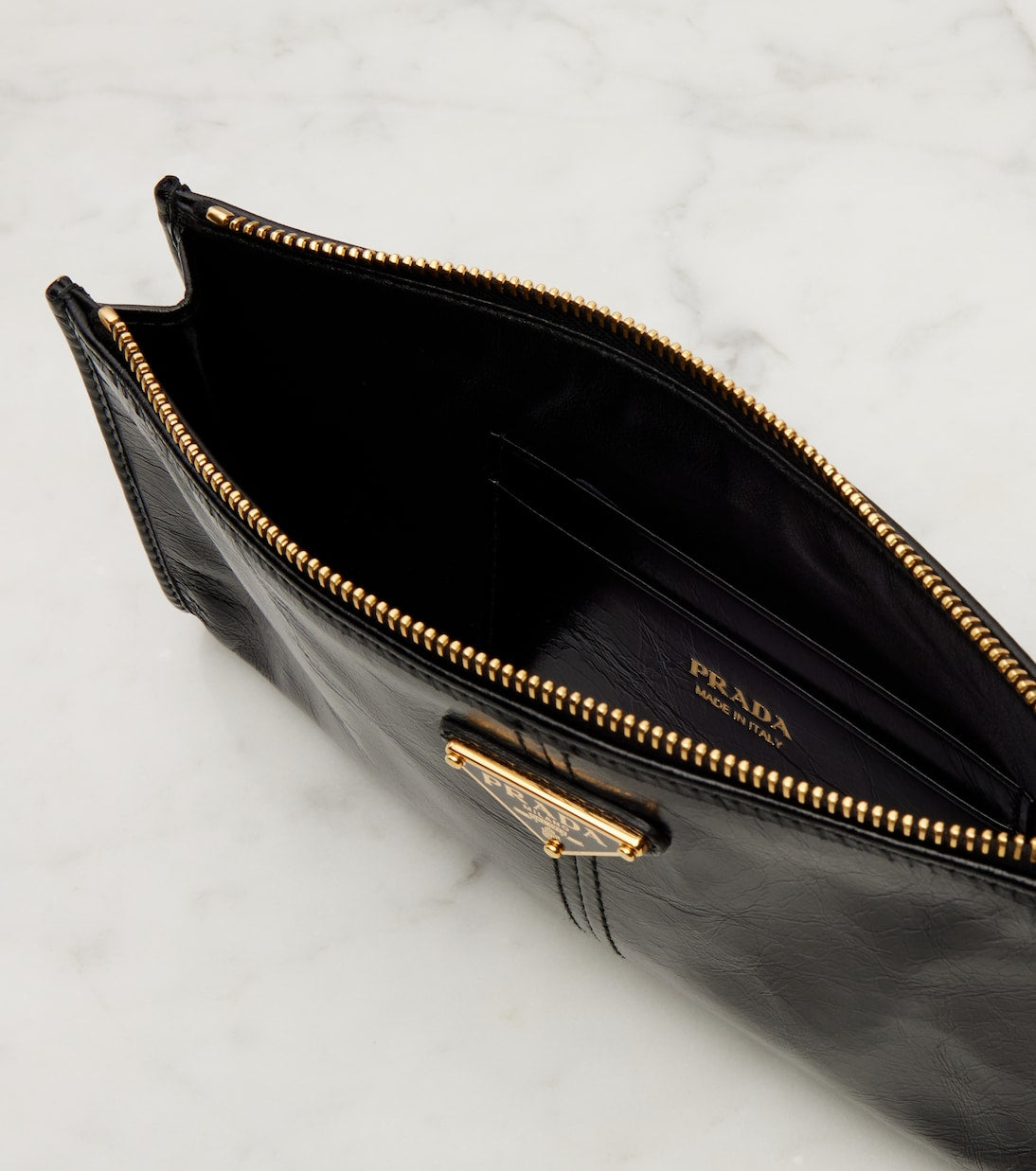 Prada - Logo leather pouch