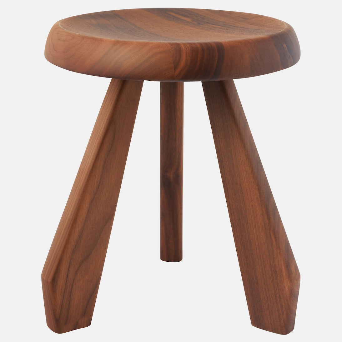Cassina - Méribel walnut stool by Charlotte Perriand