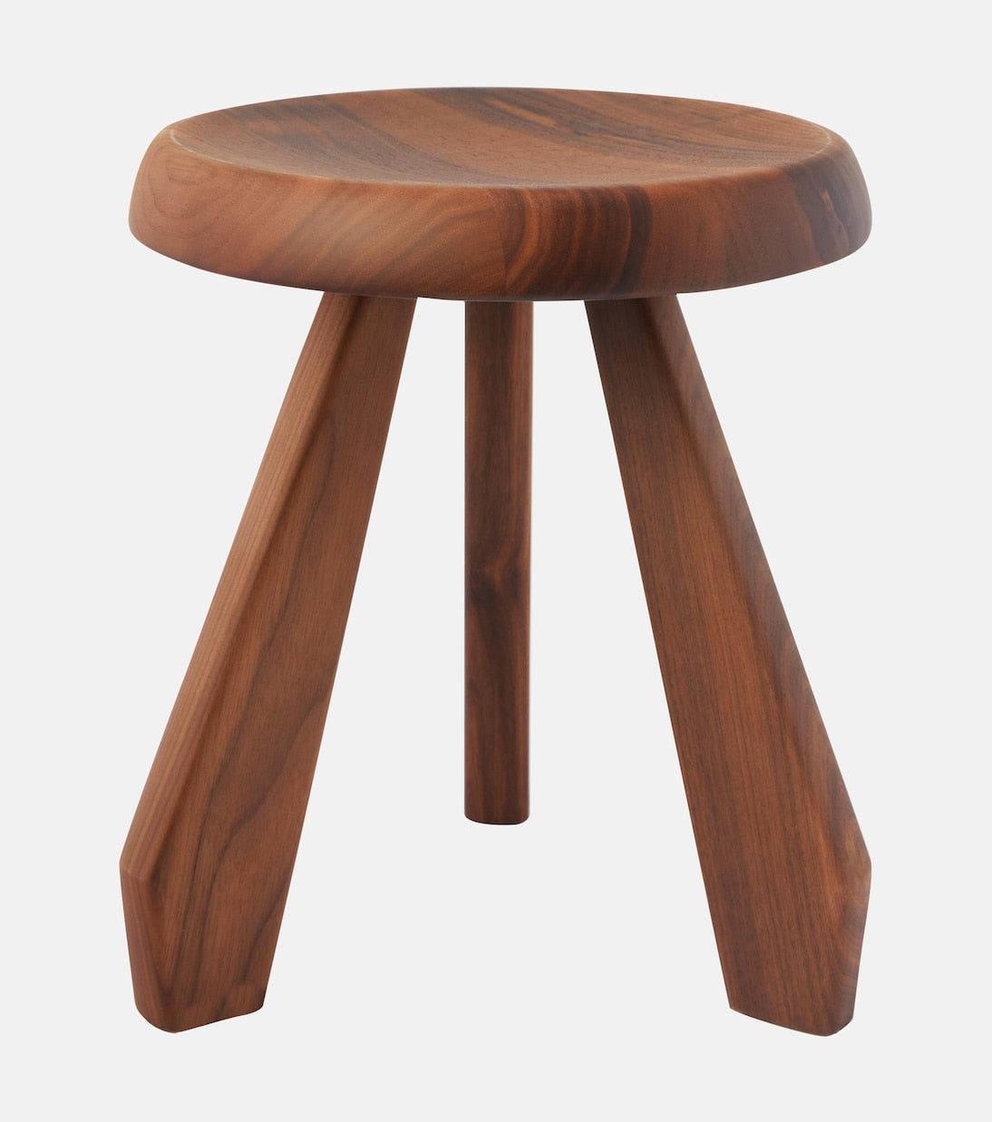 Cassina - Méribel walnut stool by Charlotte Perriand