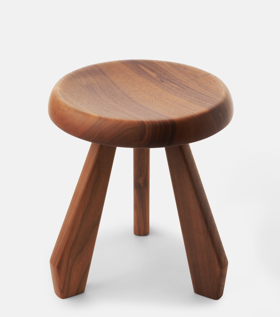 Cassina - Méribel walnut stool by Charlotte Perriand