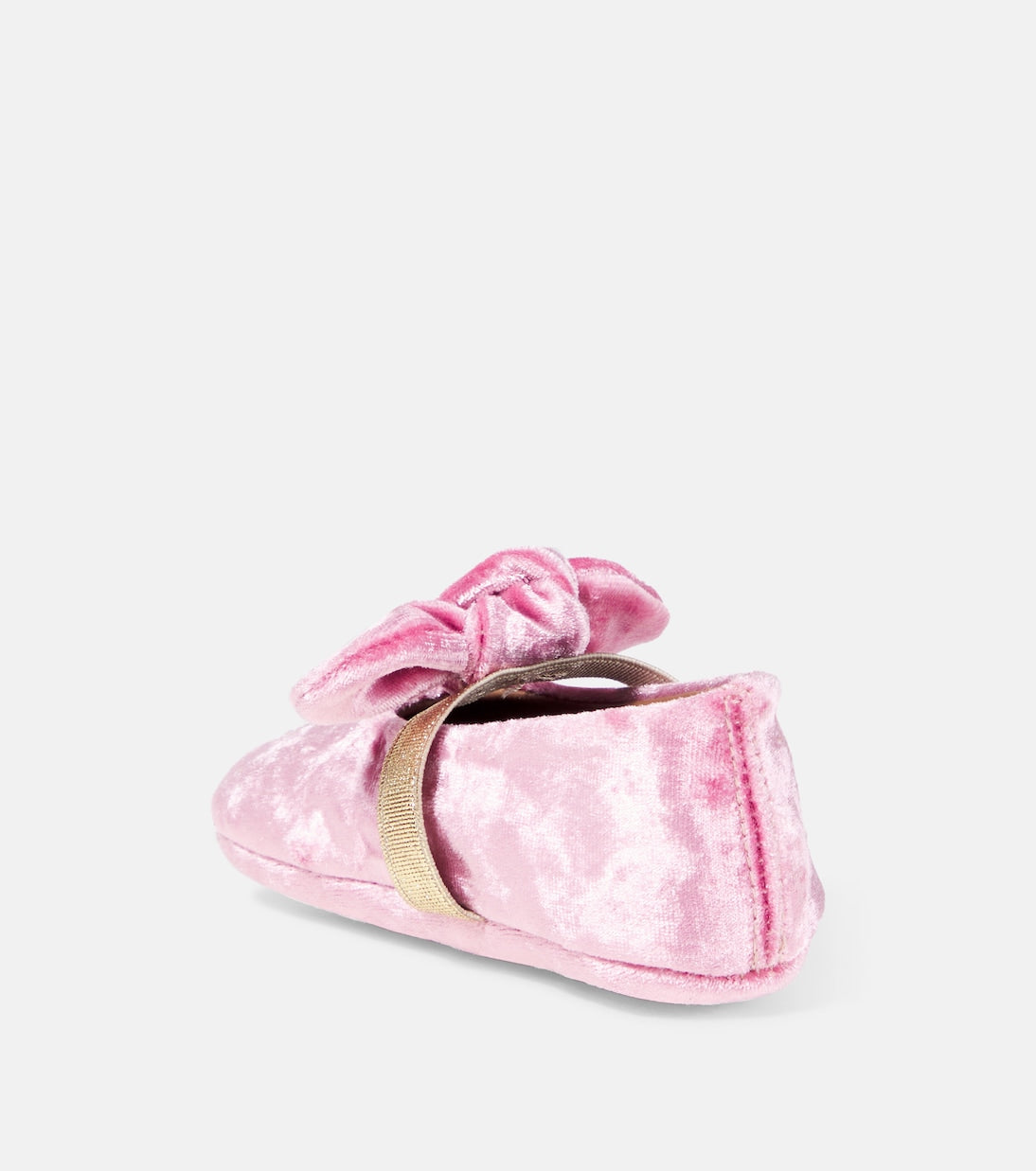 PèPè - Baby bow-detail velvet ballet flats
