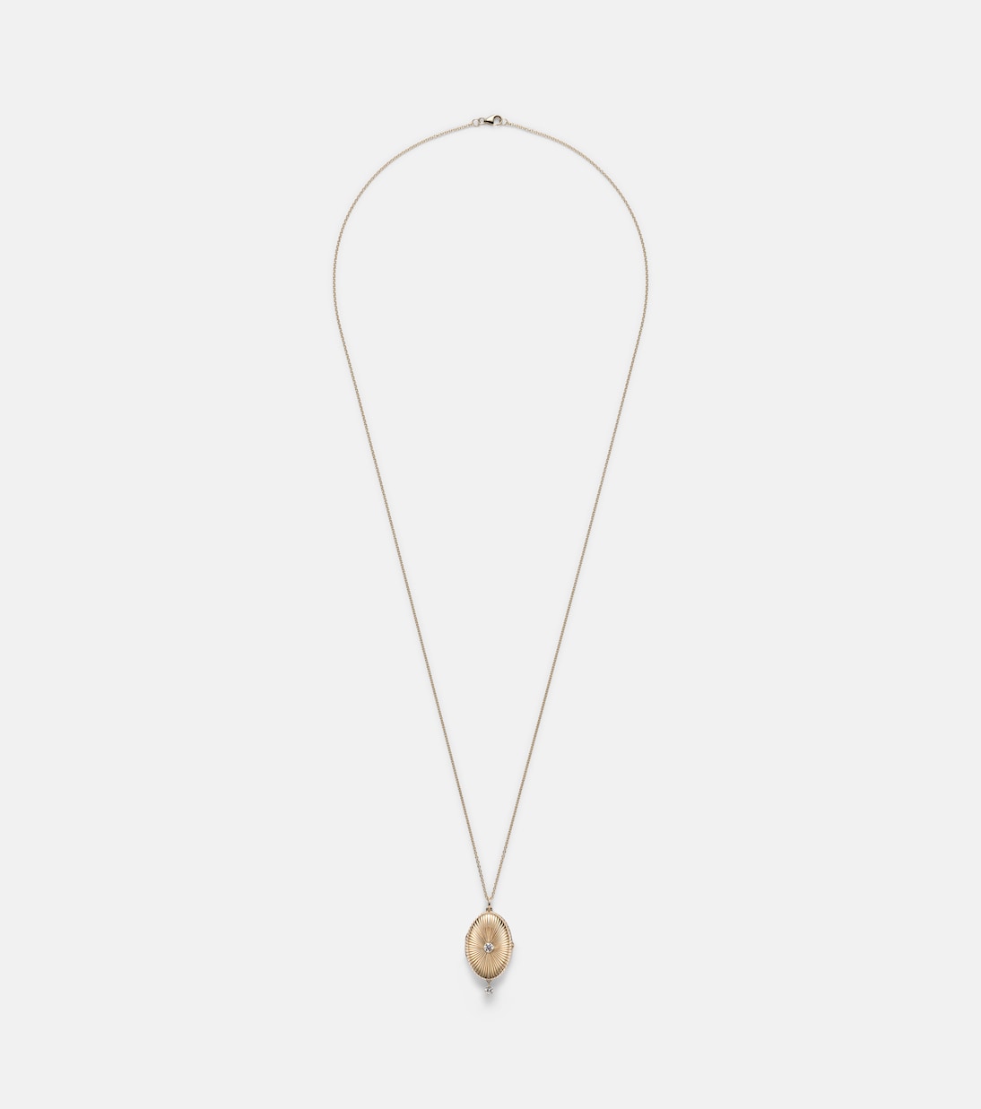 Persée - 9kt gold locket necklace with diamonds