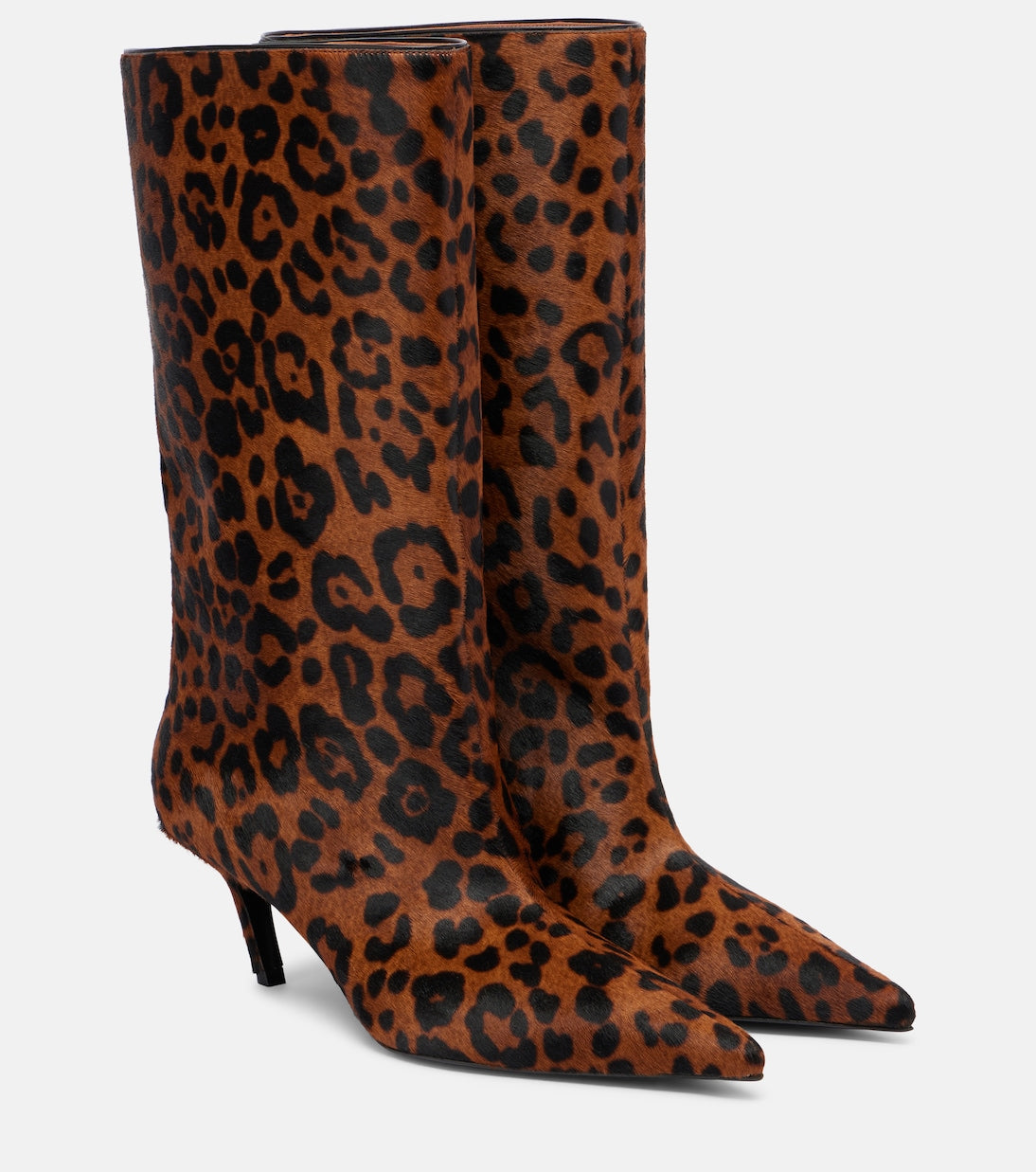 Amina Muaddi - Fiona 60 leopard-print calf hair ankle boots