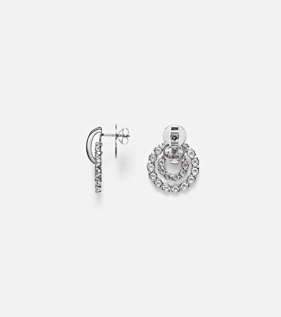 Kamyen - Diana 18kt white gold and enamel earrings with diamonds