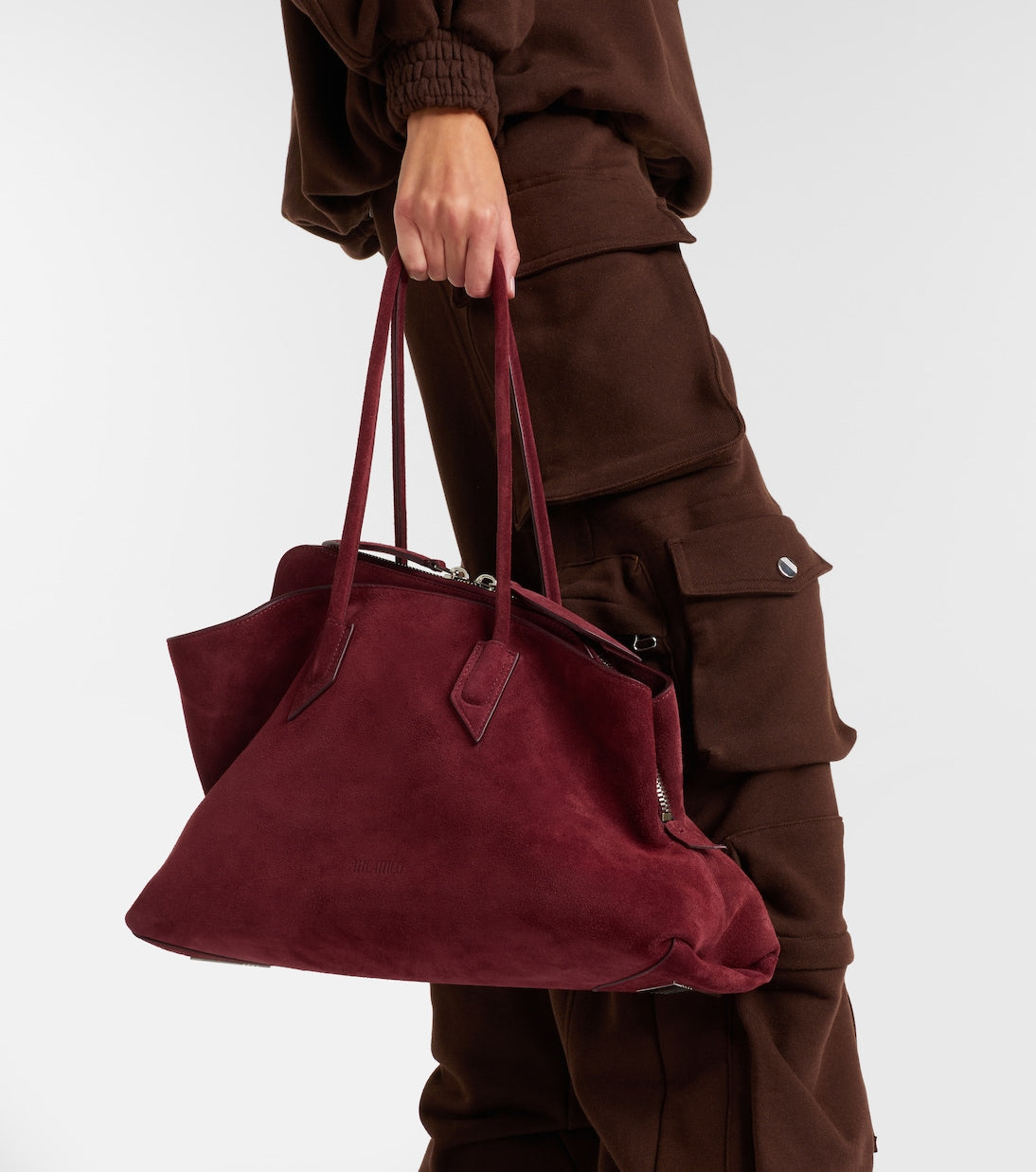The Attico - La Passeggiata Medium suede tote bag