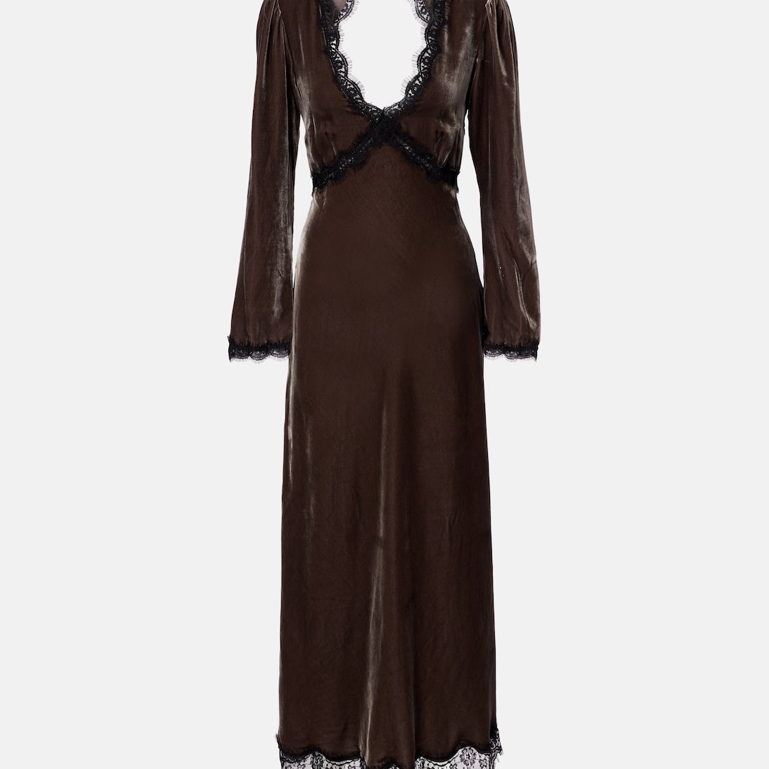 Rixo - Alesha lace-trimmed velvet midi dress