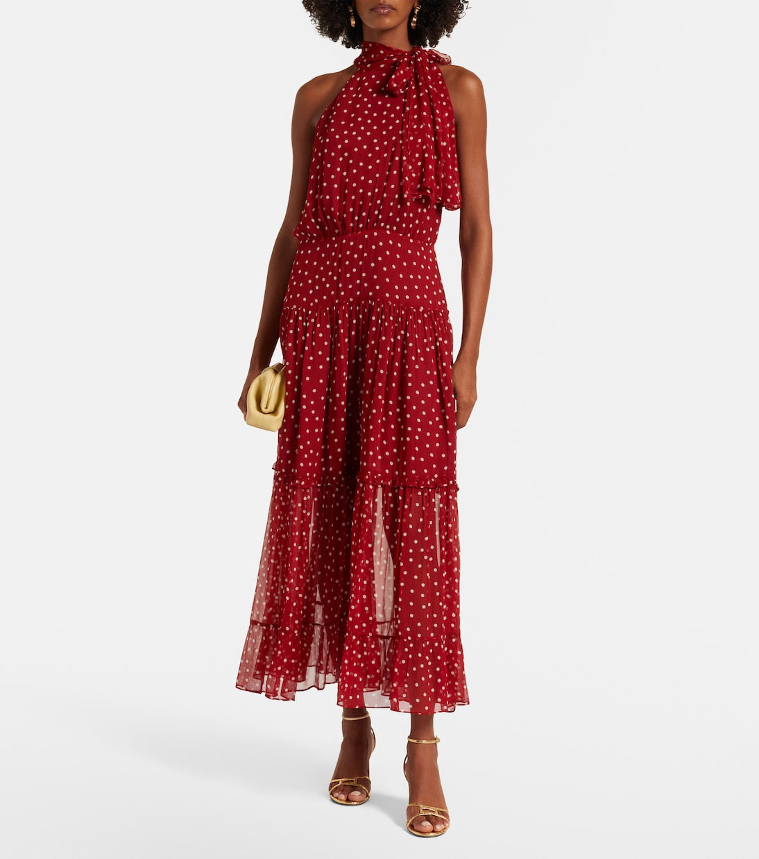 Rixo - Abi polka-dot chiffon midi dress