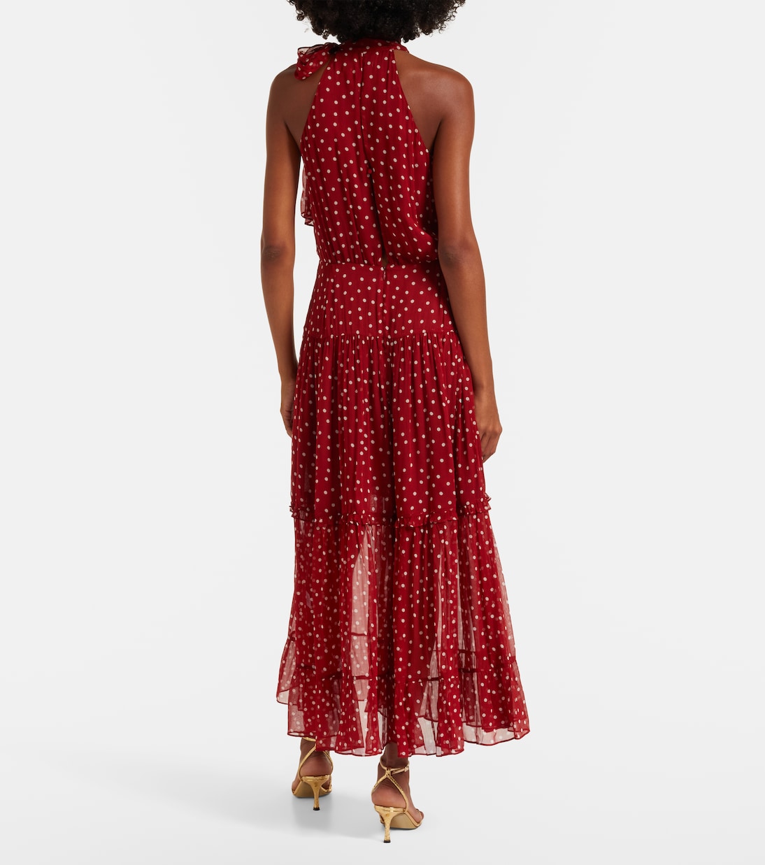 Rixo - Abi polka-dot chiffon midi dress