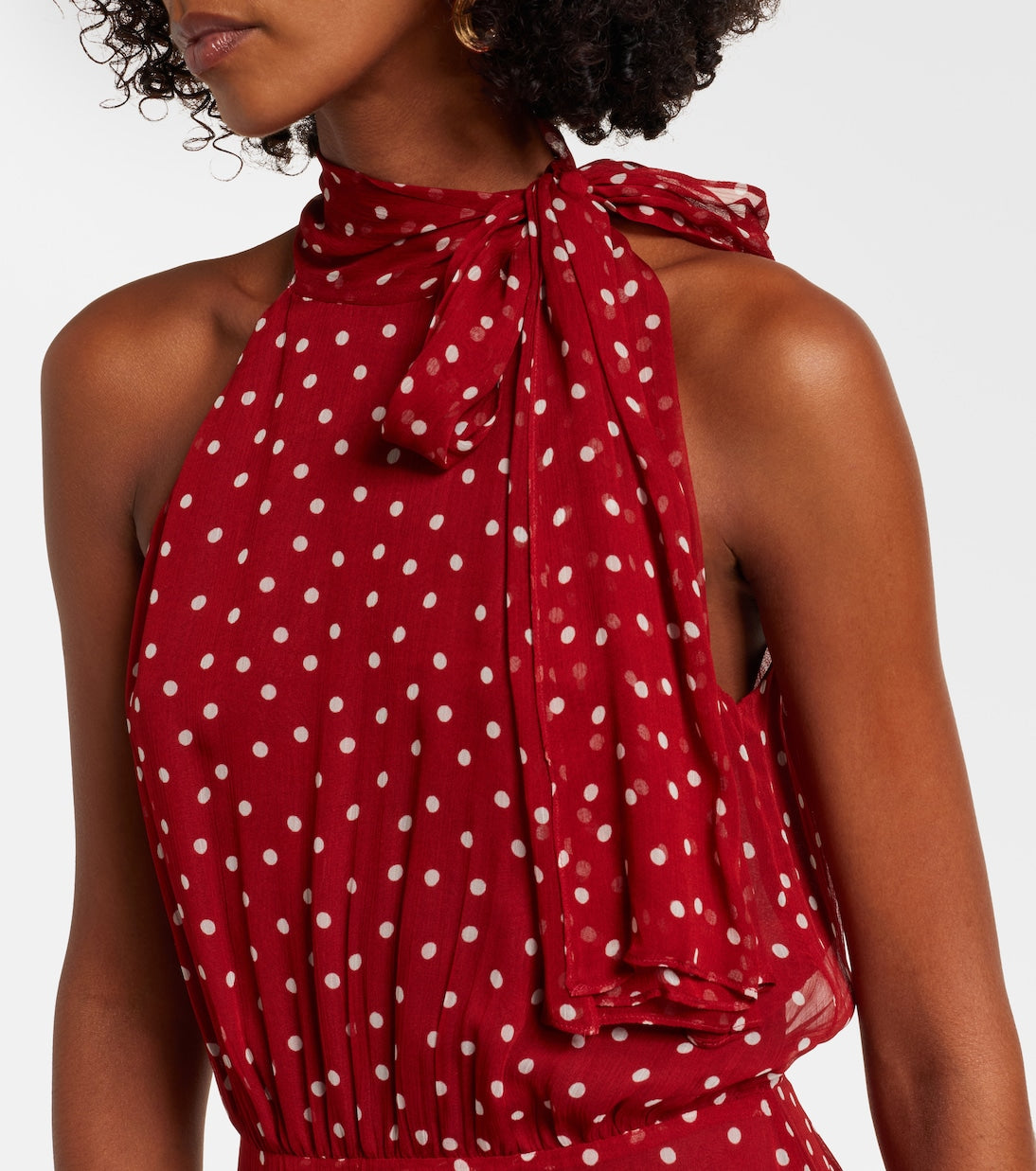 Rixo - Abi polka-dot chiffon midi dress