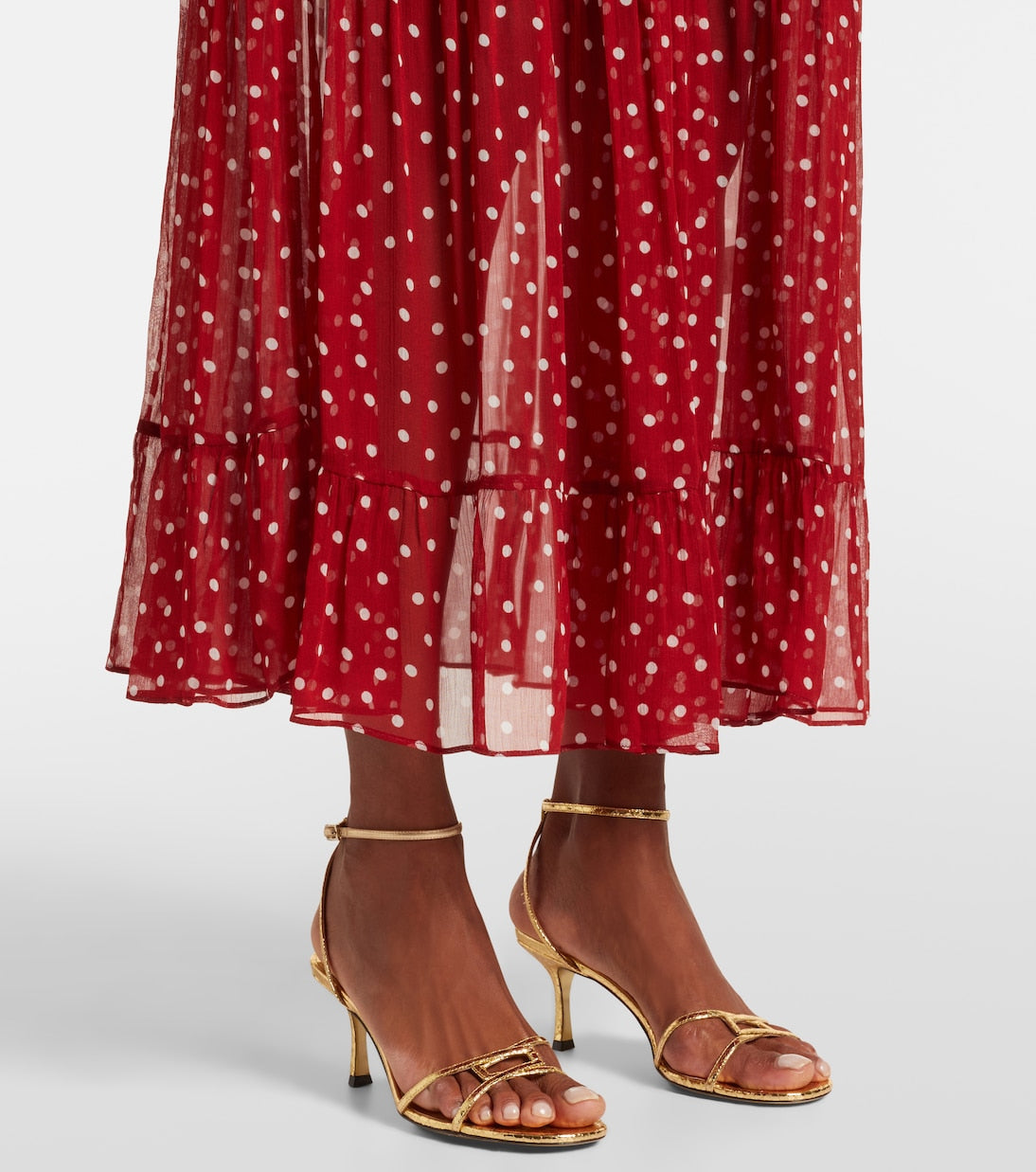 Rixo - Abi polka-dot chiffon midi dress