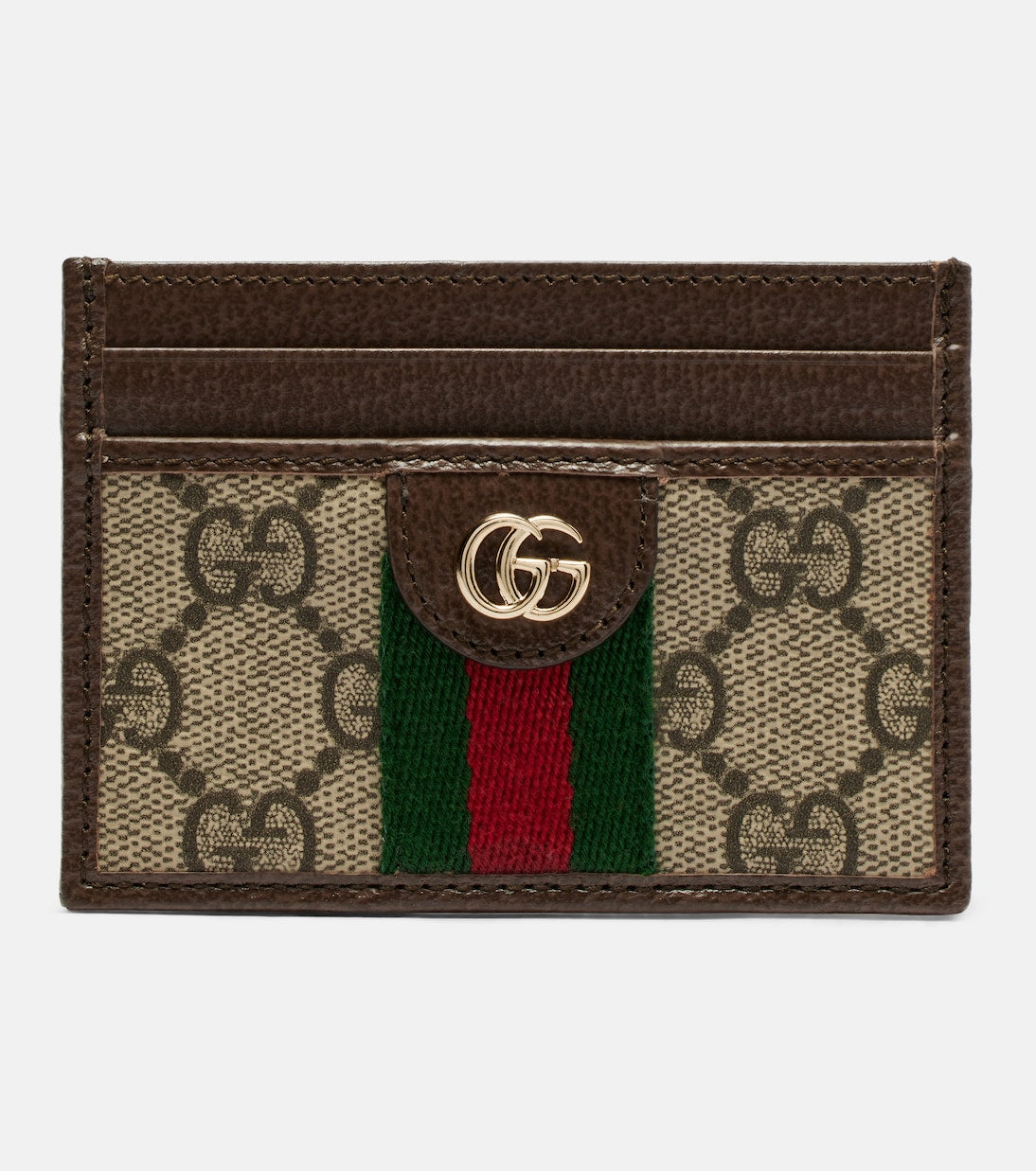 Gucci - Ophidia leather-trimmed card holder