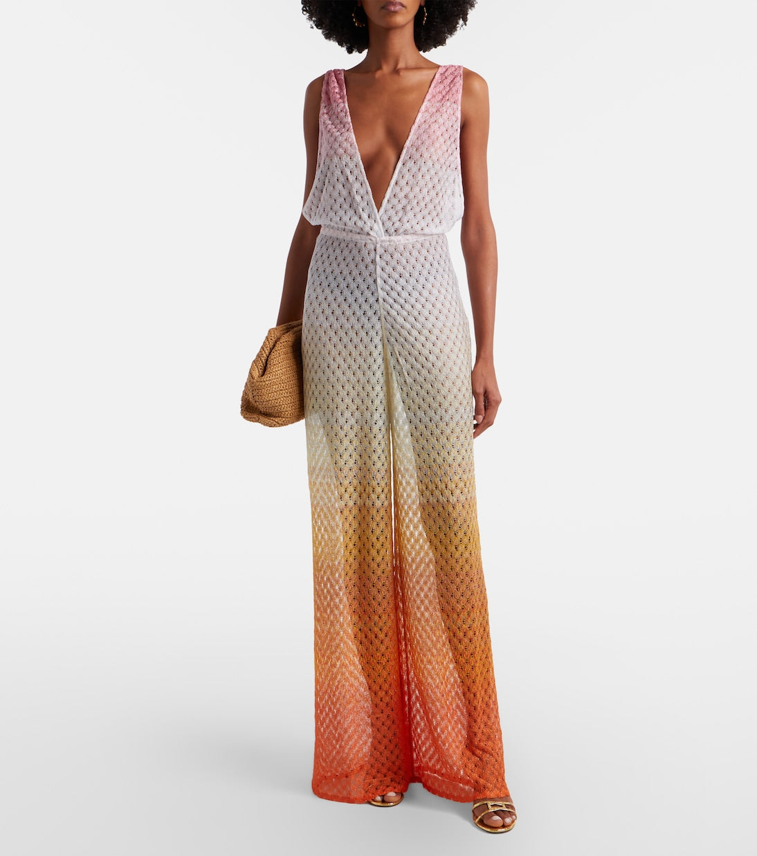 Missoni - Open-knit lamé jumpsuit