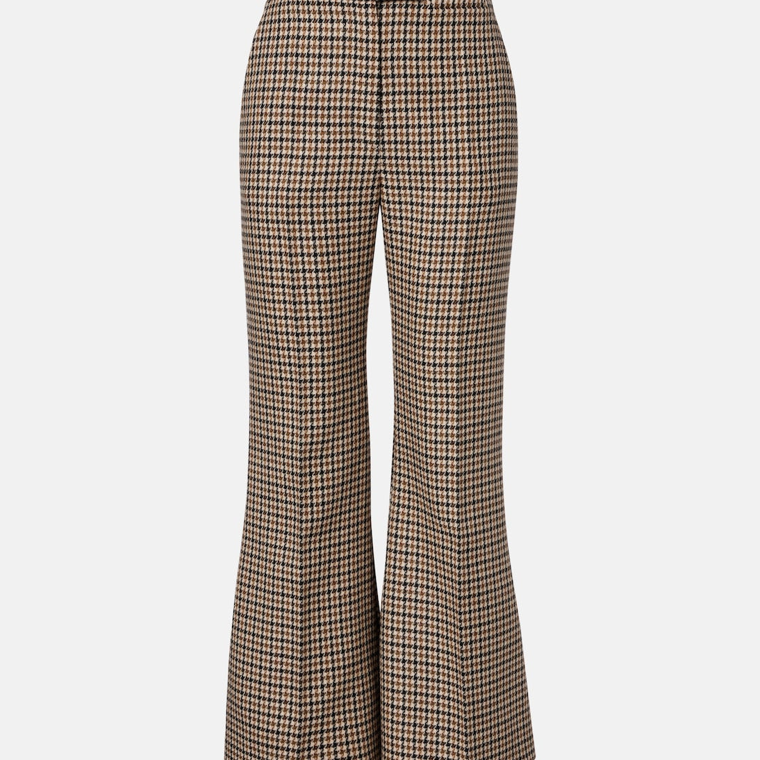 Valentino Garavani - Houndstooth cropped virgin wool flared pants