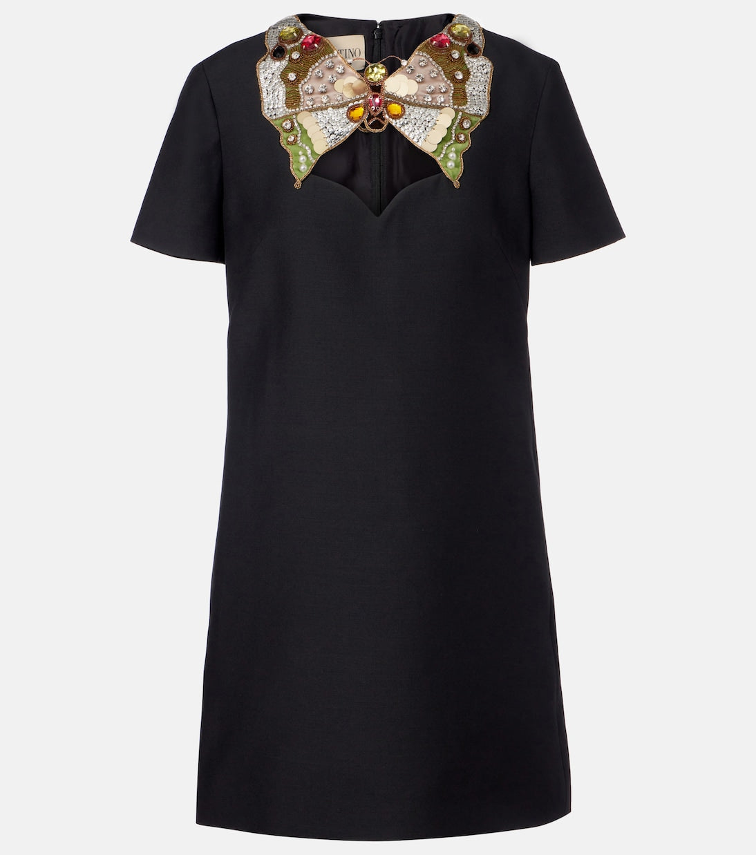 Valentino Garavani - Embellished wool and silk minidress