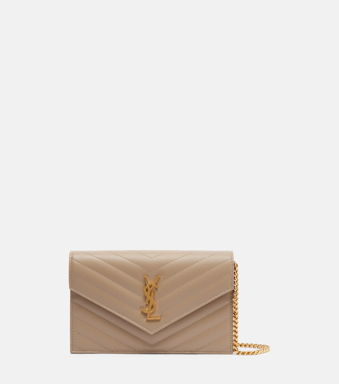 Saint Laurent - Cassandre matelassé envelope leather wallet on chain