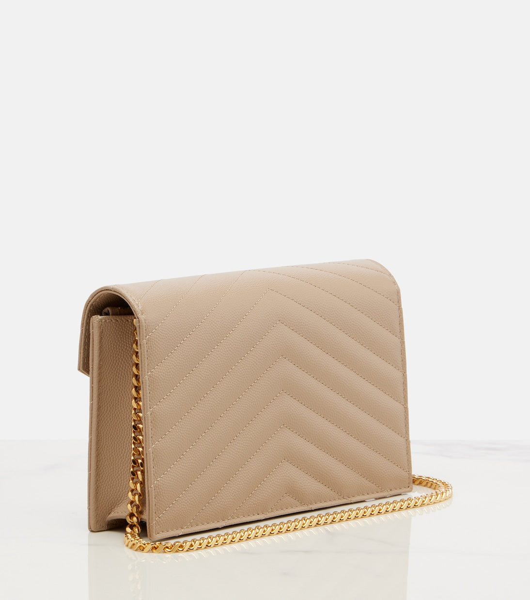 Saint Laurent - Cassandre matelassé envelope leather wallet on chain