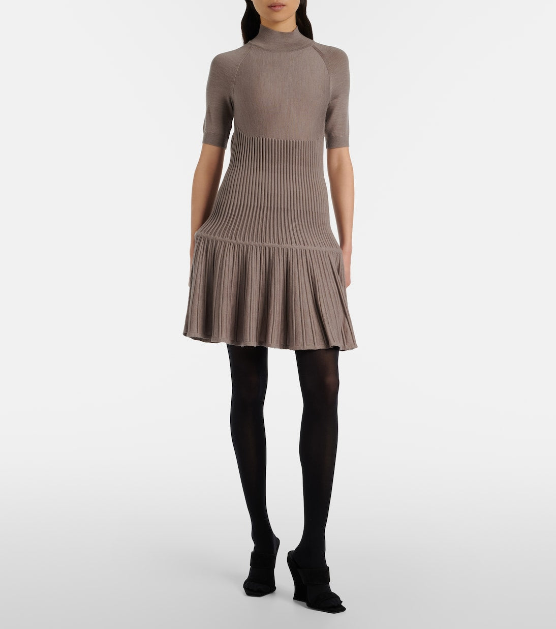 Alaïa - Ribbed-knit wool-blend minidress