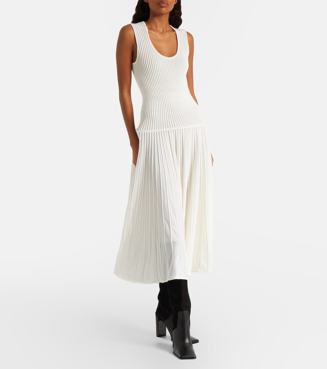 Alaïa - Wool-blend maxi dress