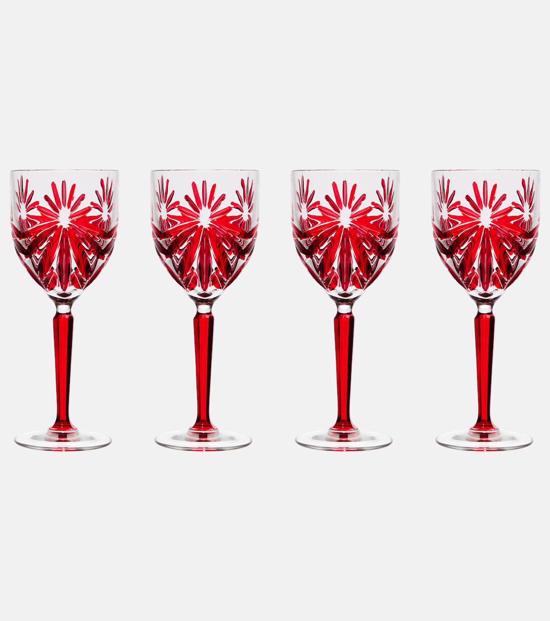 Les-Ottomans - Set of 4 floral crystal wine glasses