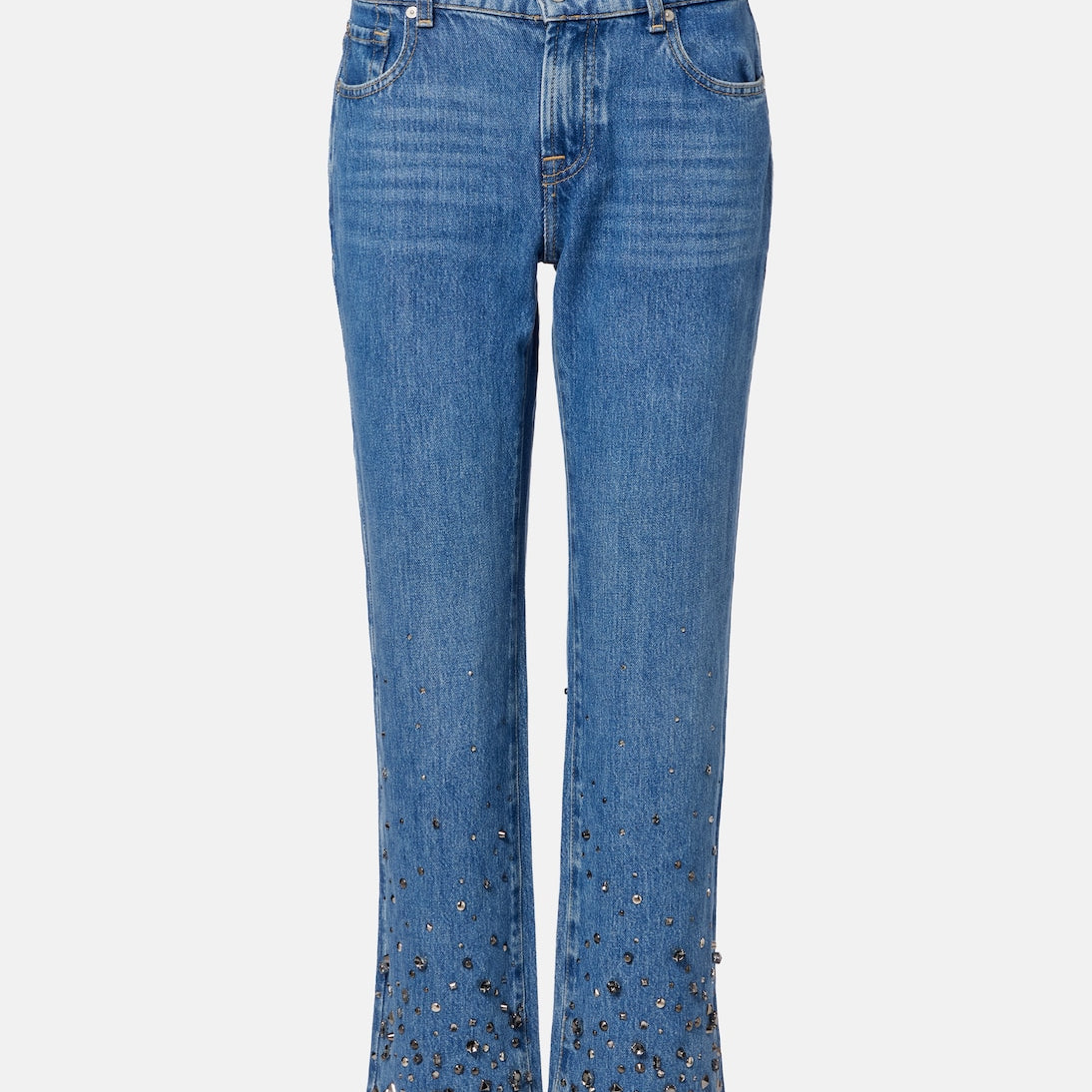 7 For All Mankind - Calie embellished cropped straight jeans