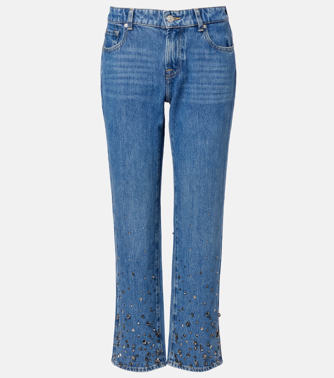 7 For All Mankind - Calie embellished cropped straight jeans