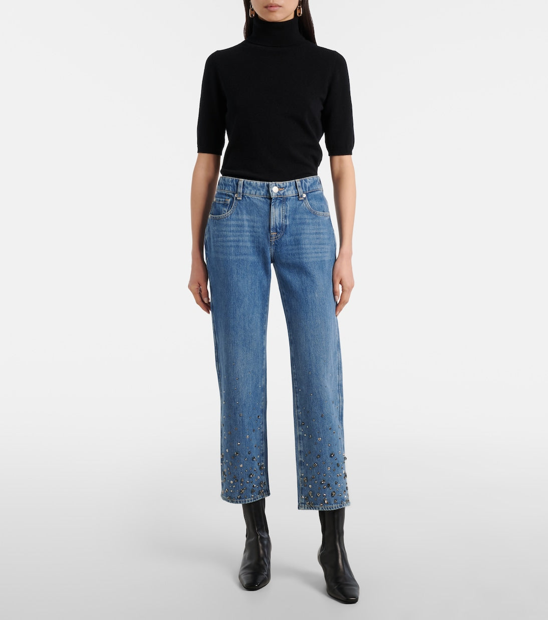 7 For All Mankind - Calie embellished cropped straight jeans