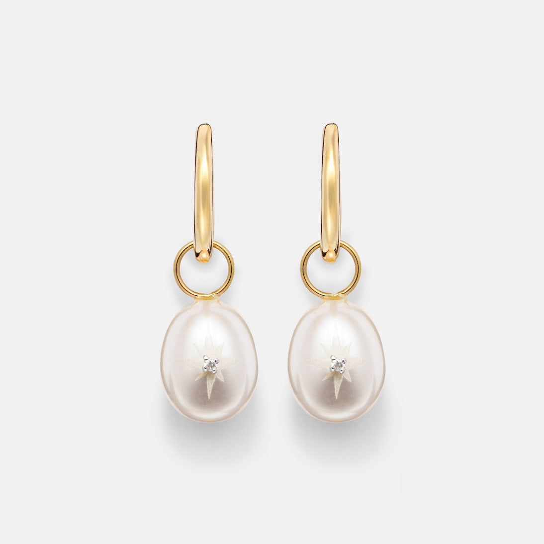 Mateo - 14kt gold drop earrings with pearls and diamonds