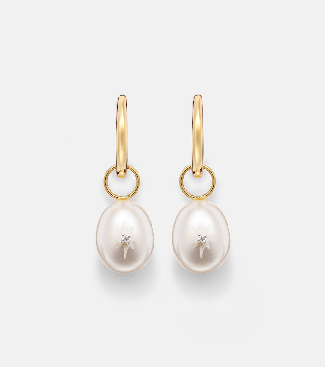 Mateo - 14kt gold drop earrings with pearls and diamonds