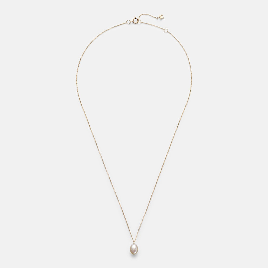 Mateo - 14kt gold pendant necklace with pearl and diamond