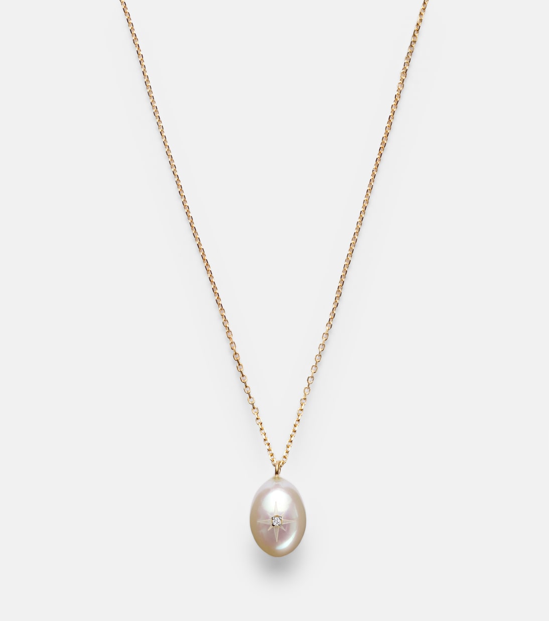 Mateo - 14kt gold pendant necklace with pearl and diamond