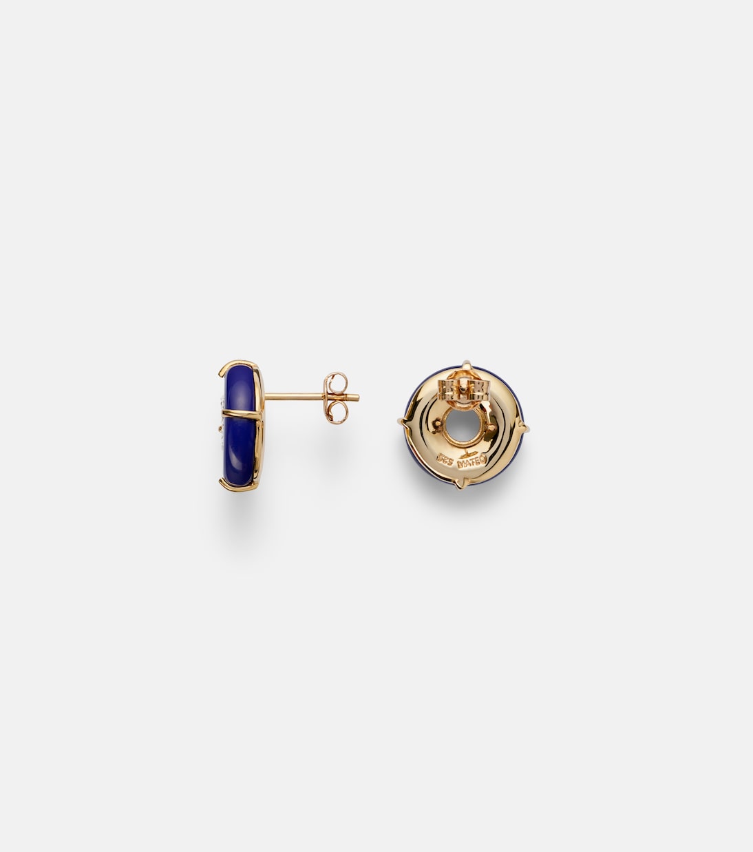 Mateo - 14kt gold earrings with lapis lazuli and diamonds