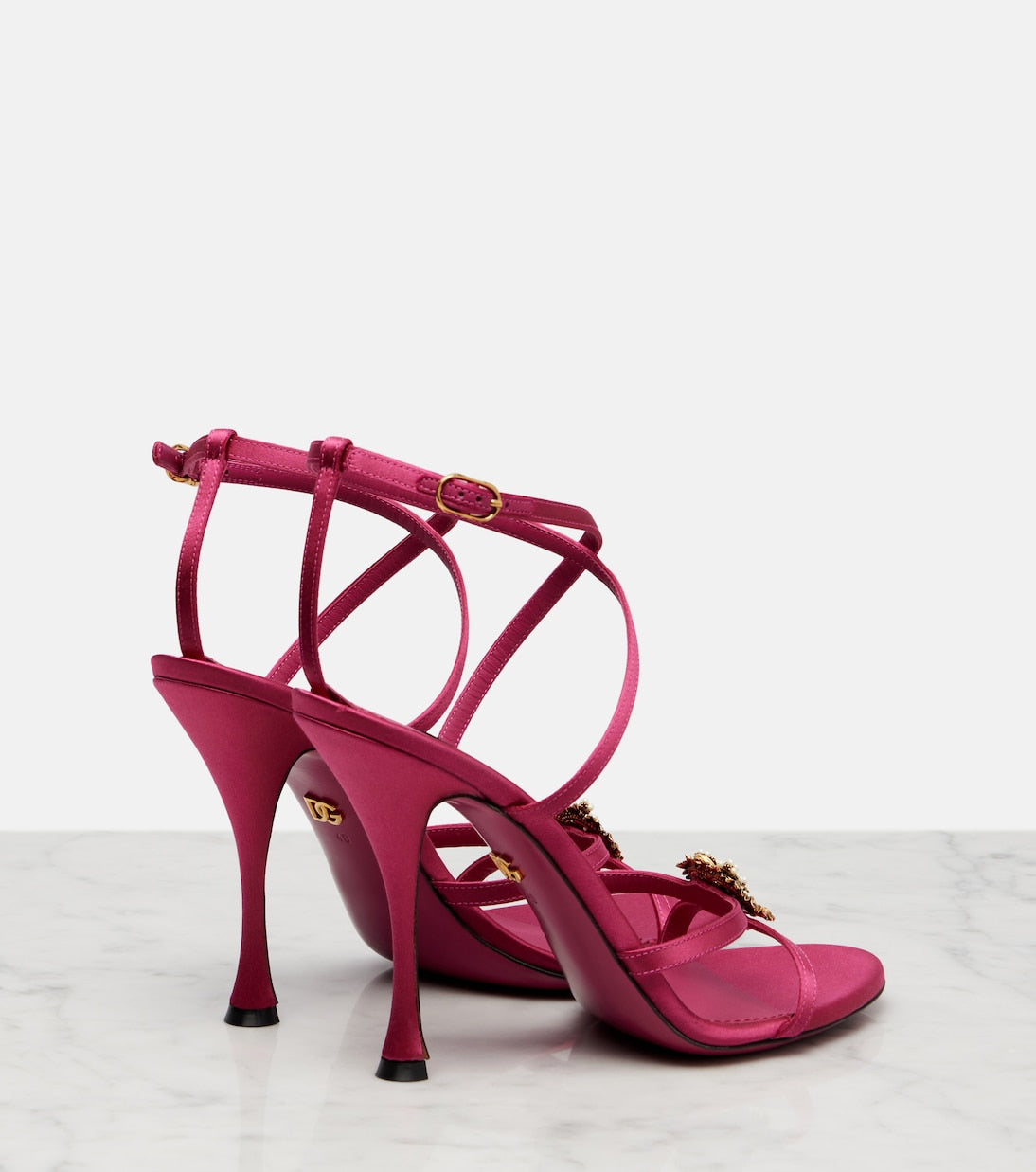 Dolce&Gabbana - Devotion 105 embellished satin sandals