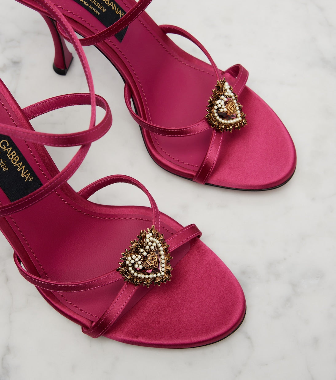 Dolce&Gabbana - Devotion 105 embellished satin sandals