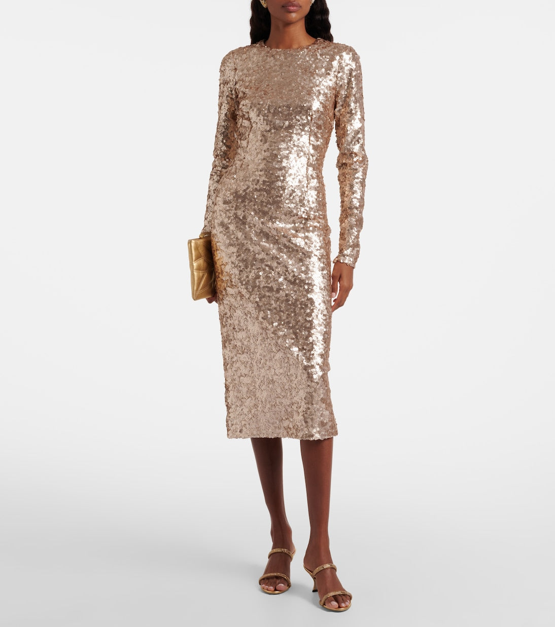 Dolce&Gabbana - Crystal-embellished satin mules
