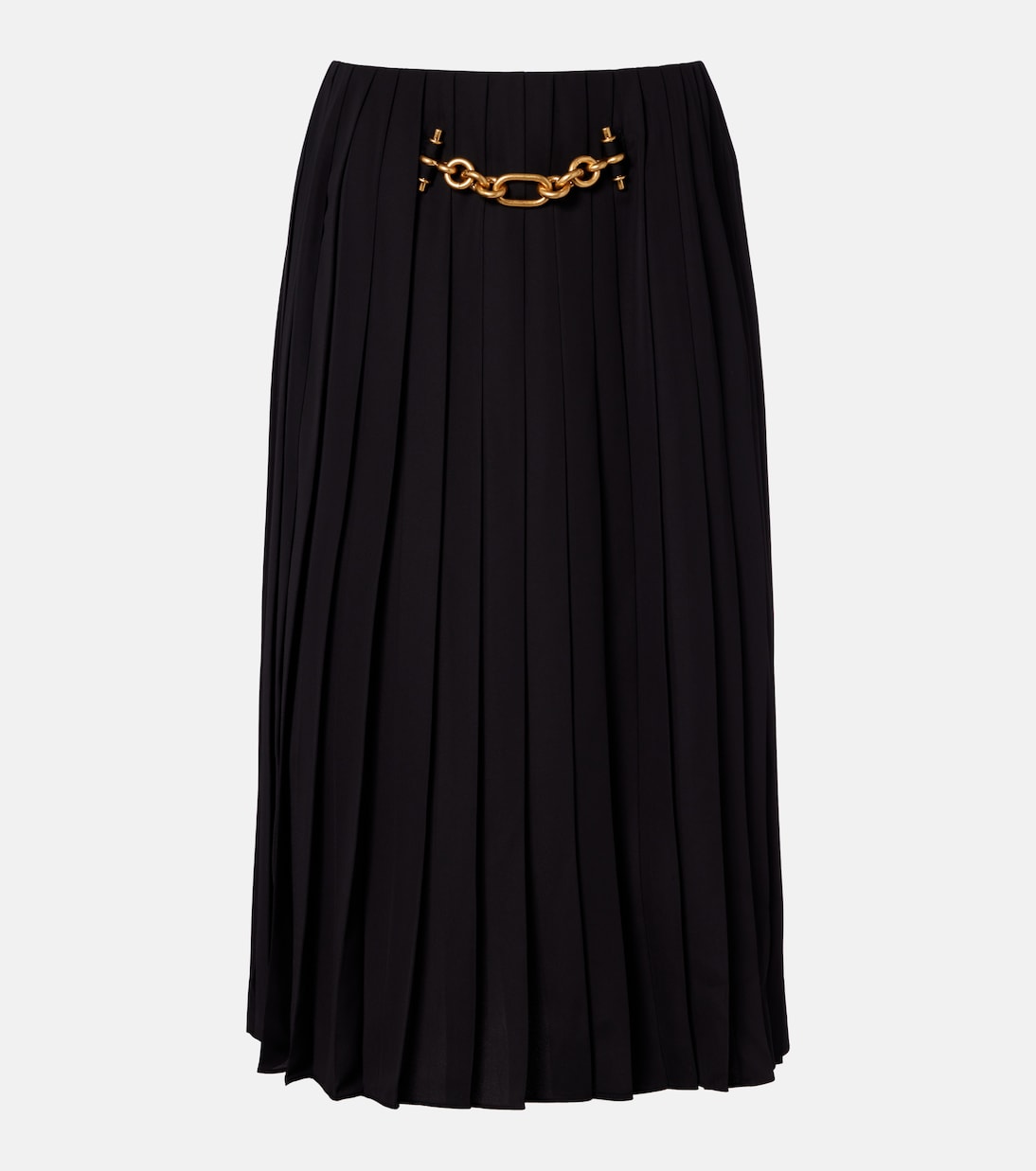 Balmain - Chain-detail pleated midi skirt