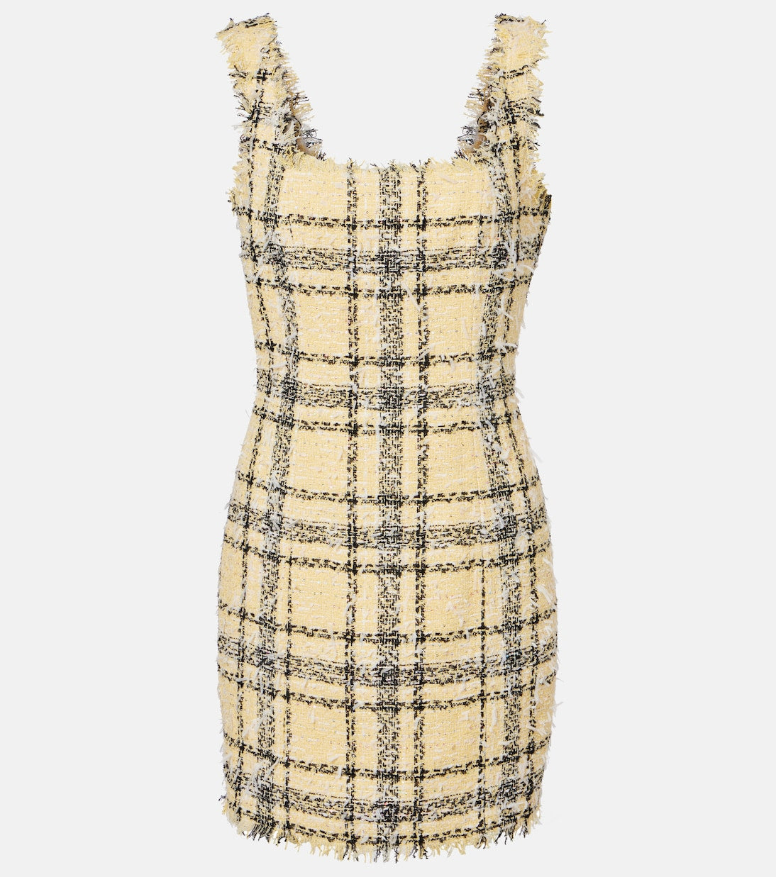 Balmain - Checked sequined tweed minidress