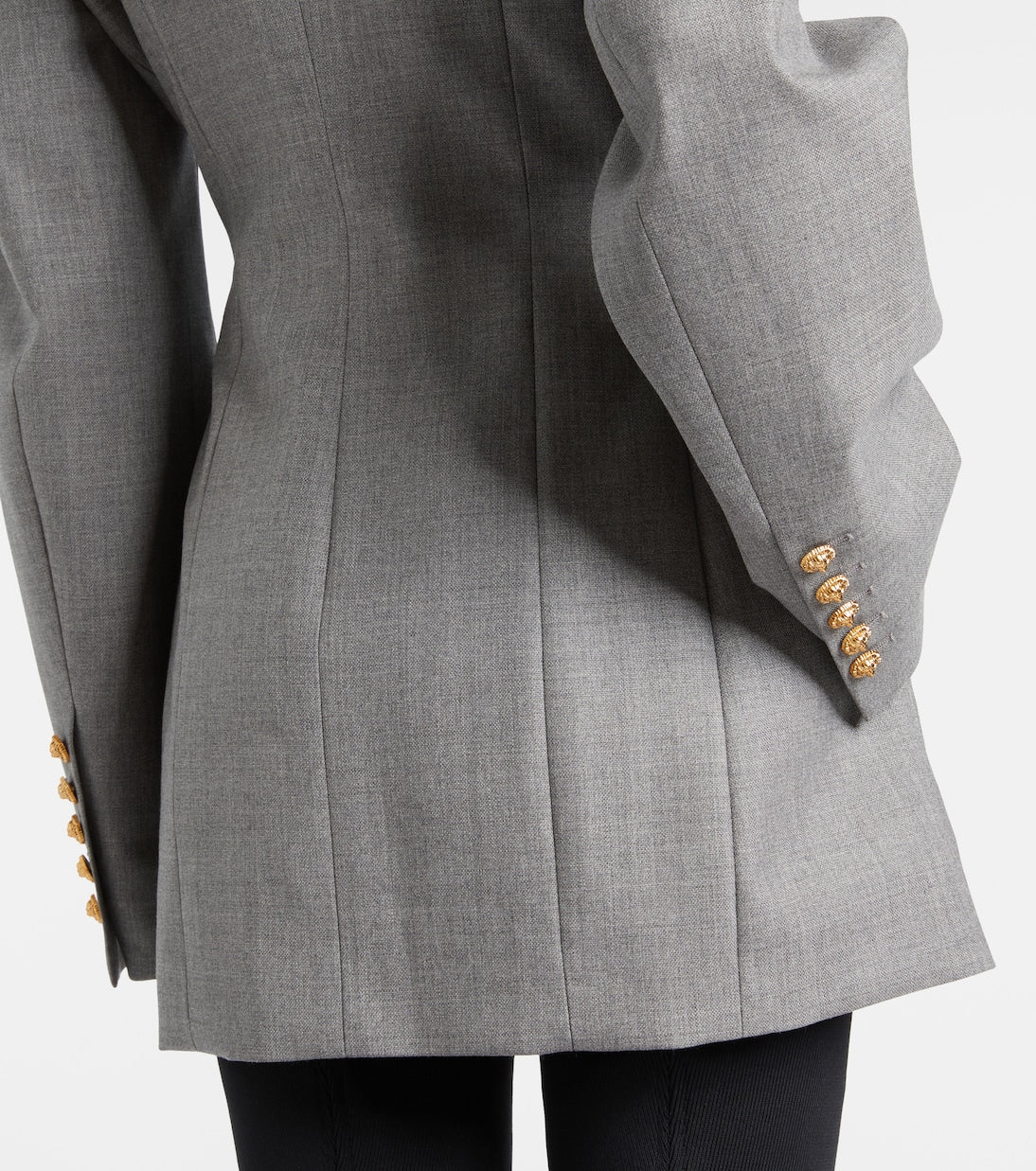 Balmain - Draped virgin wool blazer dress